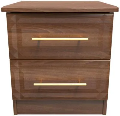 Faye 2 Drawer Bedside Cabinet - Walnut