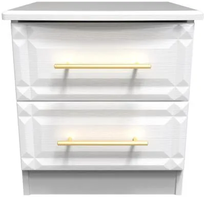 Faye 2 Drawer Bedside Cabinet - White