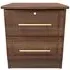 Faye 2 Drawer Bedside Cabinet with Lock - Walnut