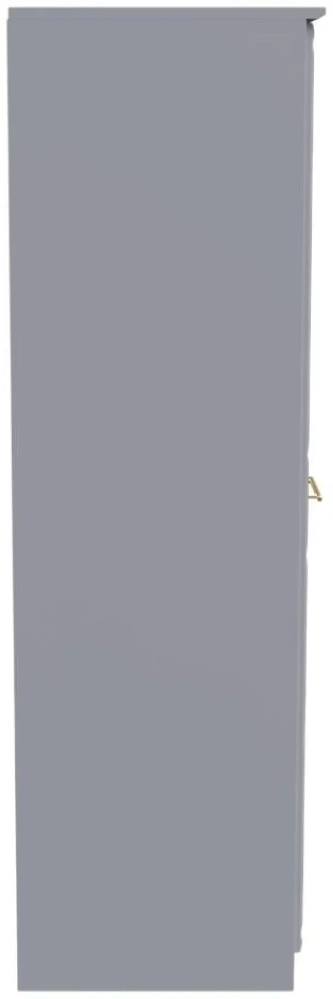 Faye 3-Door Triple Wardrobe with Storage - Grey