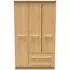 Faye 3-Door Triple Wardrobe with Storage - Oak