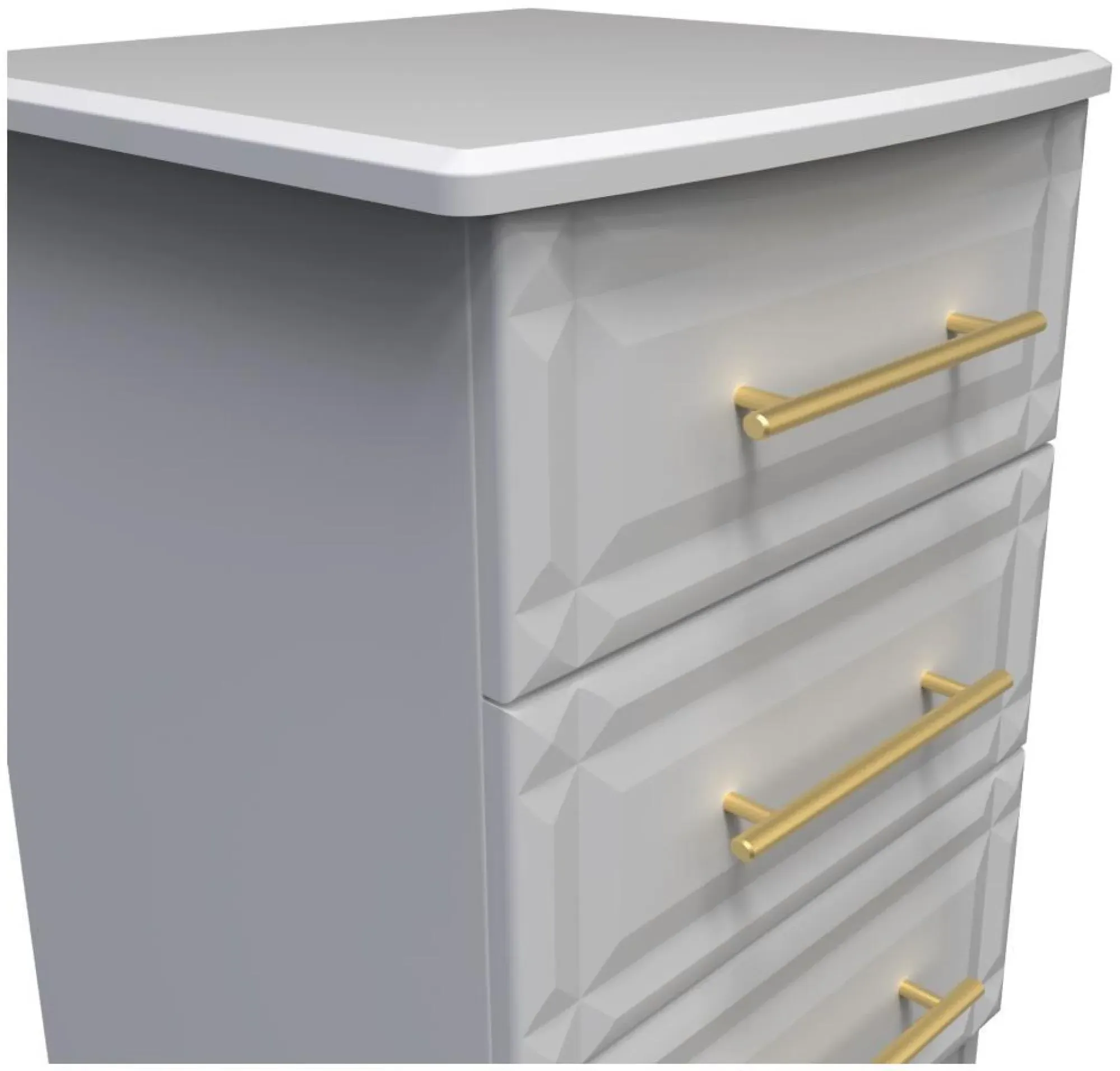 Faye 3 Drawer Bedside Cabinet - Grey