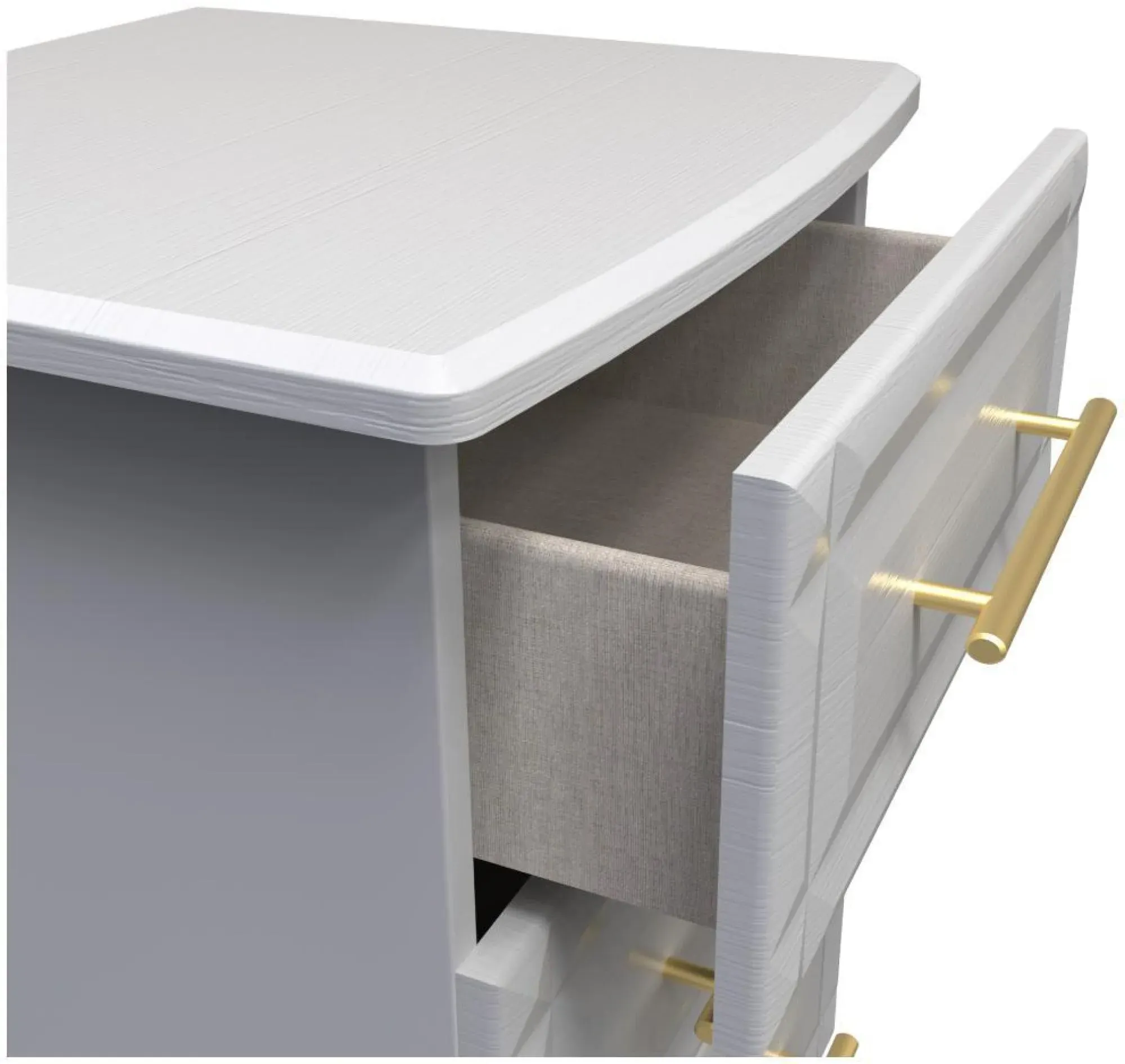 Faye 3 Drawer Bedside Cabinet - Grey Ash