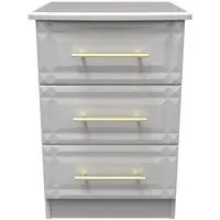 Faye 3 Drawer Bedside Cabinet - Grey Ash