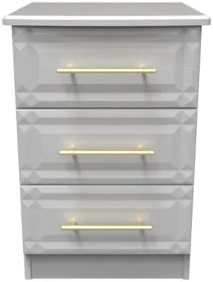 Faye 3 Drawer Bedside Cabinet - Grey Ash