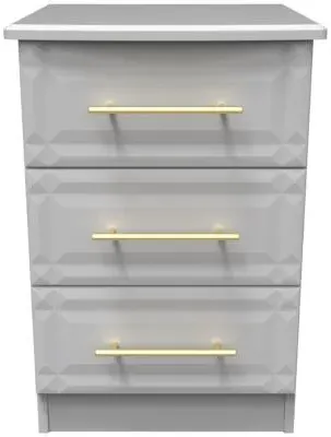 Faye 3 Drawer Bedside Cabinet - Grey image
