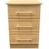 Faye 3 Drawer Bedside Cabinet - Oak