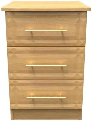 Faye 3 Drawer Bedside Cabinet - Oak