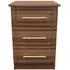 Faye 3 Drawer Bedside Cabinet - Walnut