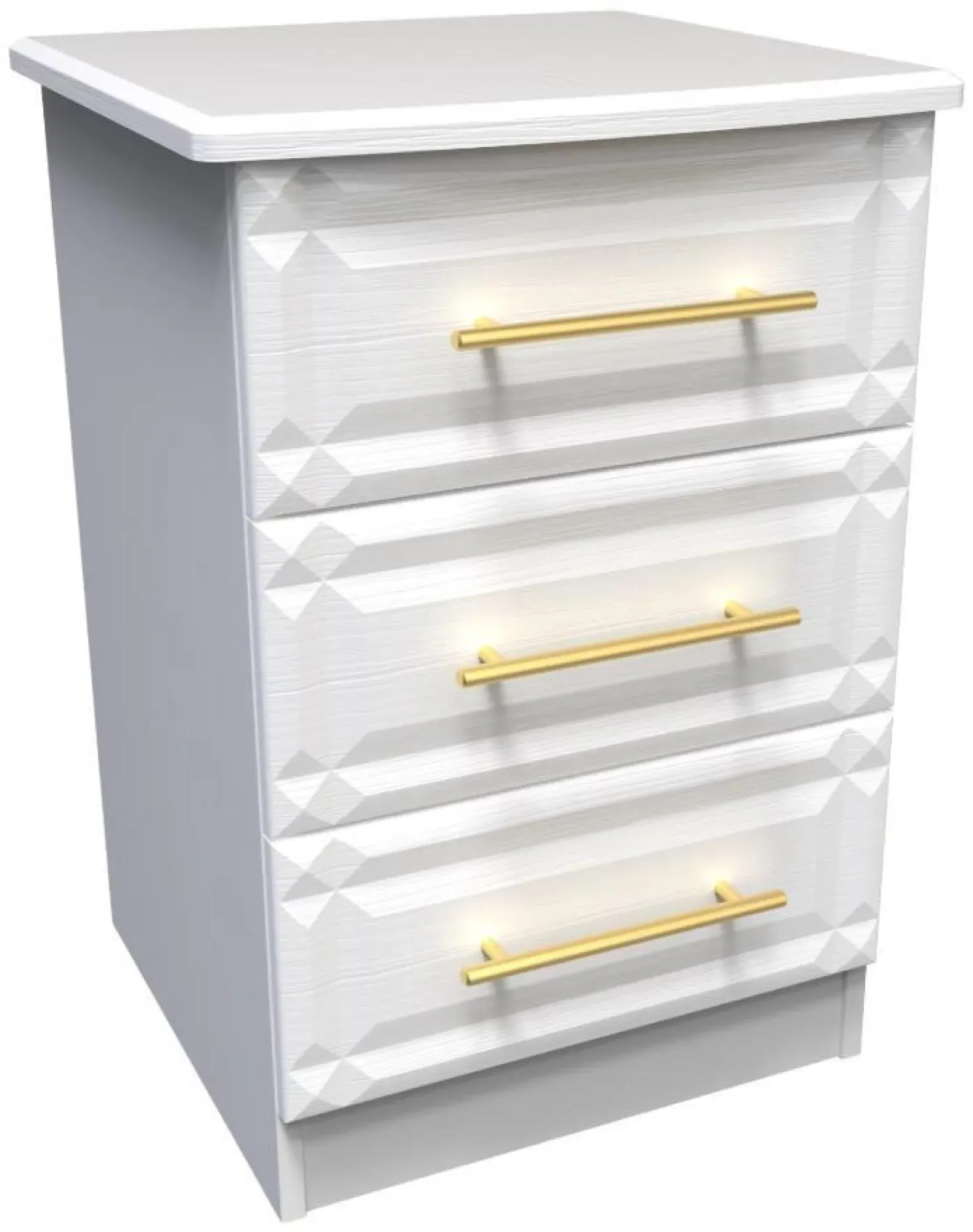 Faye 3 Drawer Bedside Cabinet - White