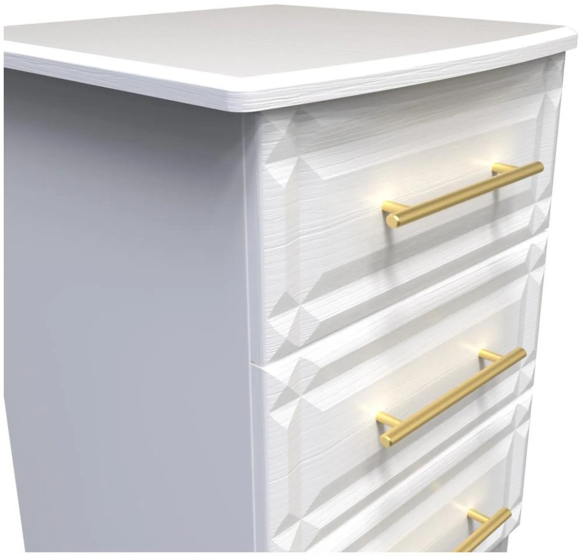 Faye 3 Drawer Bedside Cabinet - White