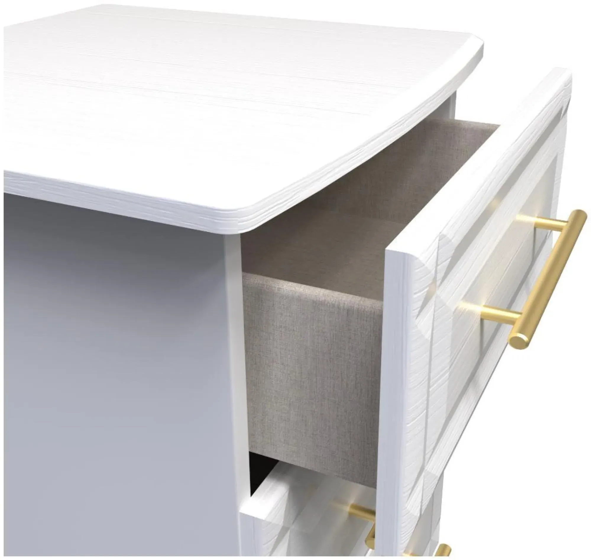 Faye 3 Drawer Bedside Cabinet - White