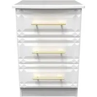 Faye 3 Drawer Bedside Cabinet - White