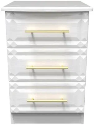 Faye 3 Drawer Bedside Cabinet - White