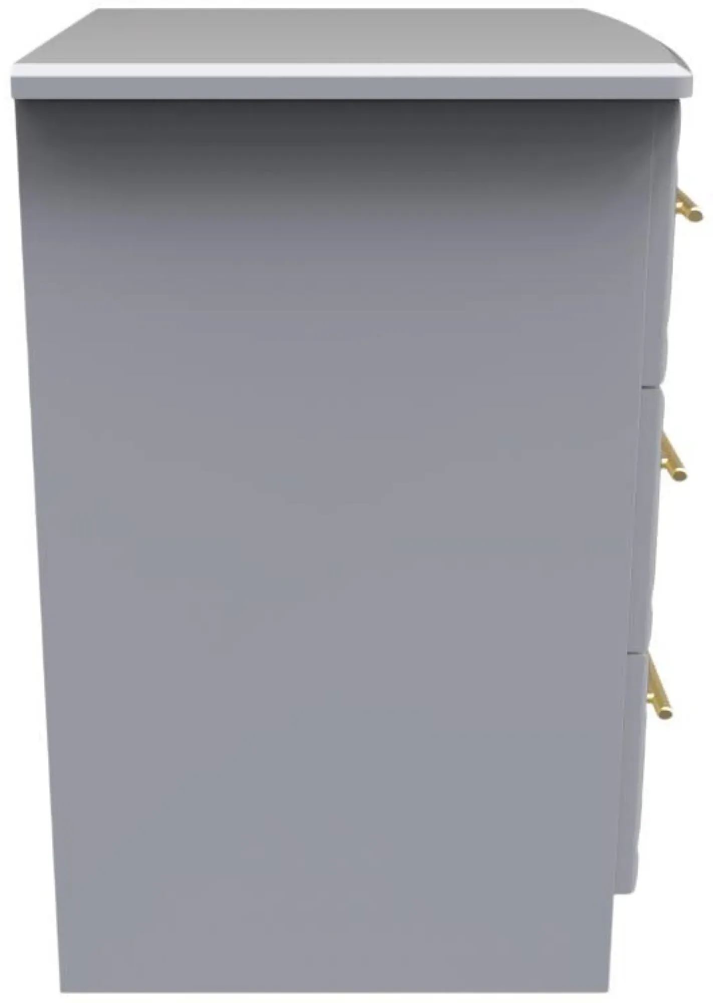 Faye 3 Drawer Bedside Cabinet with Lock - Grey