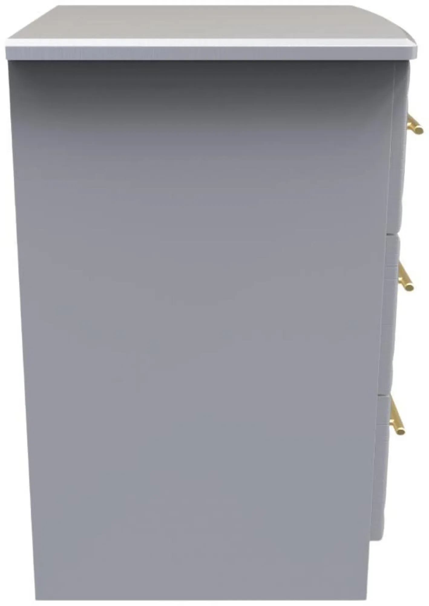 Faye 3 Drawer Bedside Cabinet with Lock - Grey Ash