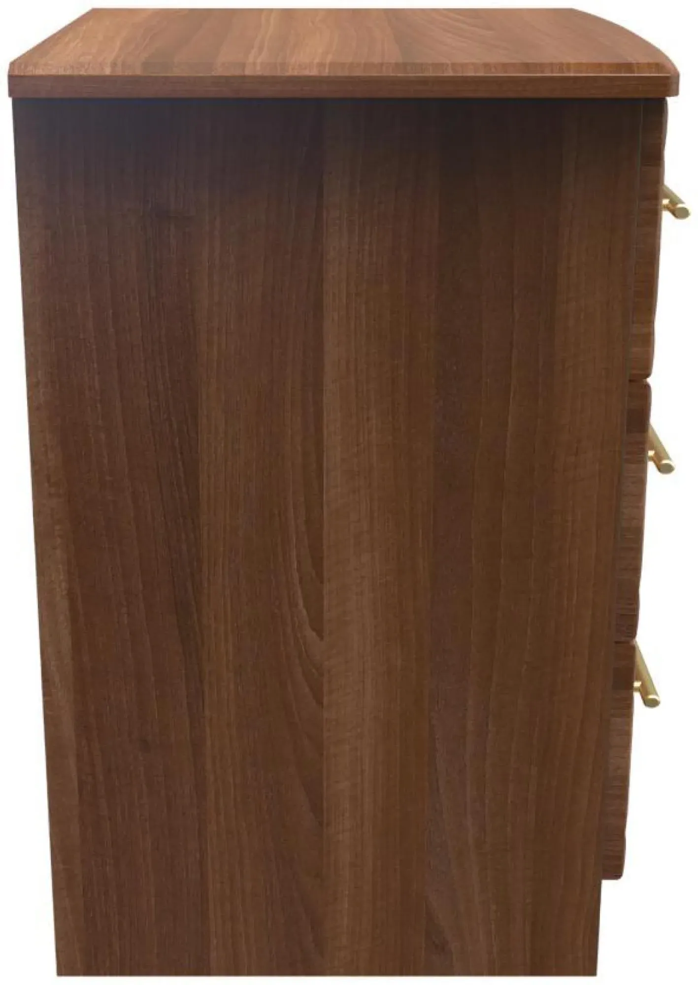 Faye 3 Drawer Bedside Cabinet with Lock - Walnut