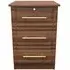 Faye 3 Drawer Bedside Cabinet with Lock - Walnut