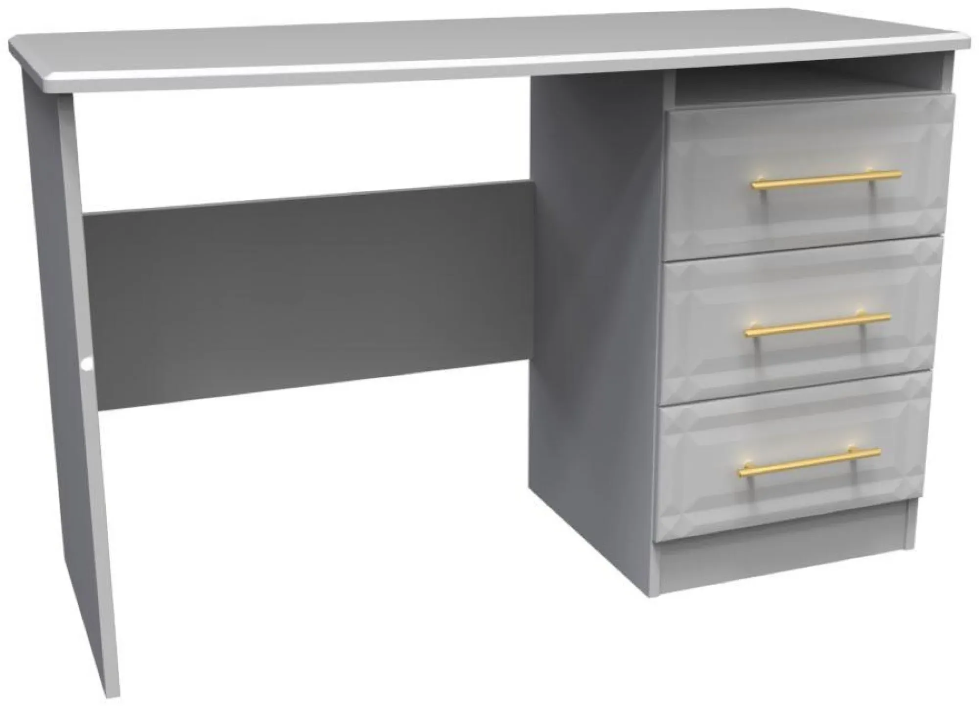 Faye 3 Drawer Desk - Grey
