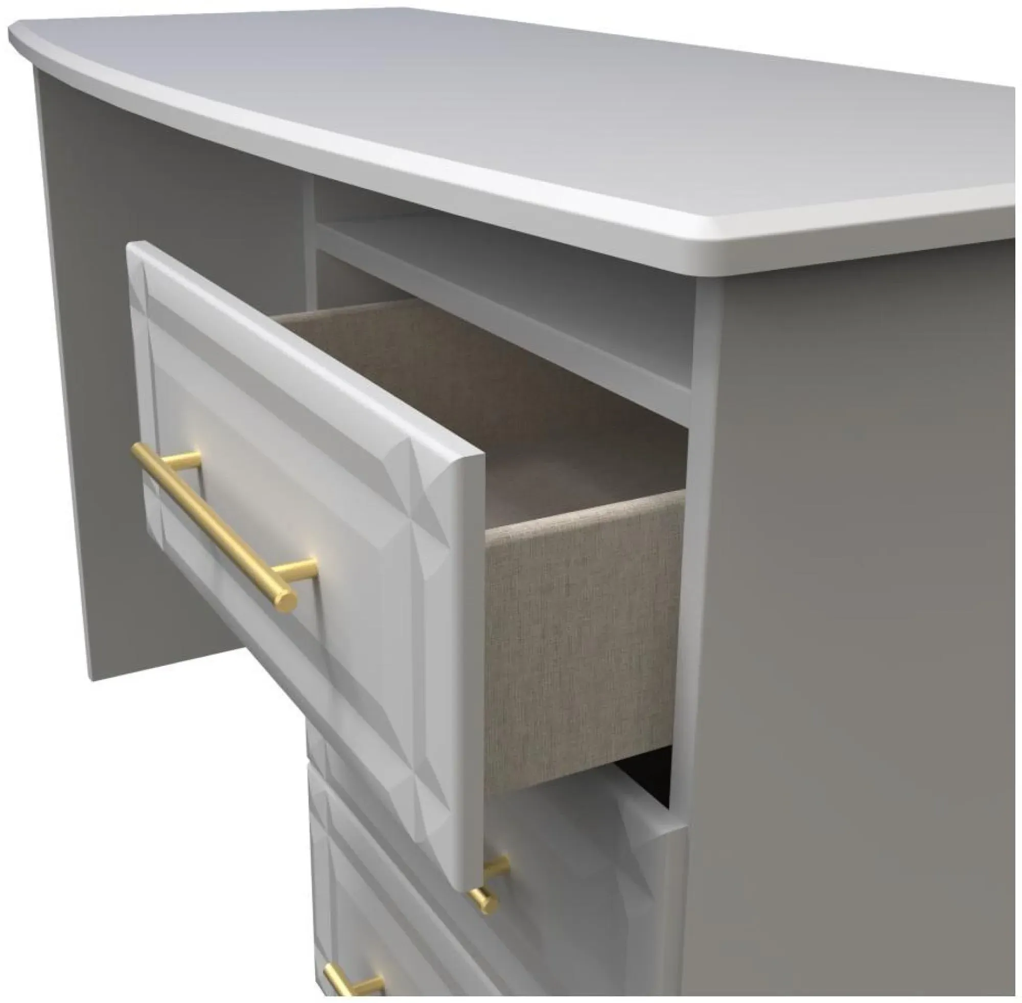 Faye 3 Drawer Desk - Grey