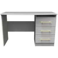 Faye 3 Drawer Desk - Grey