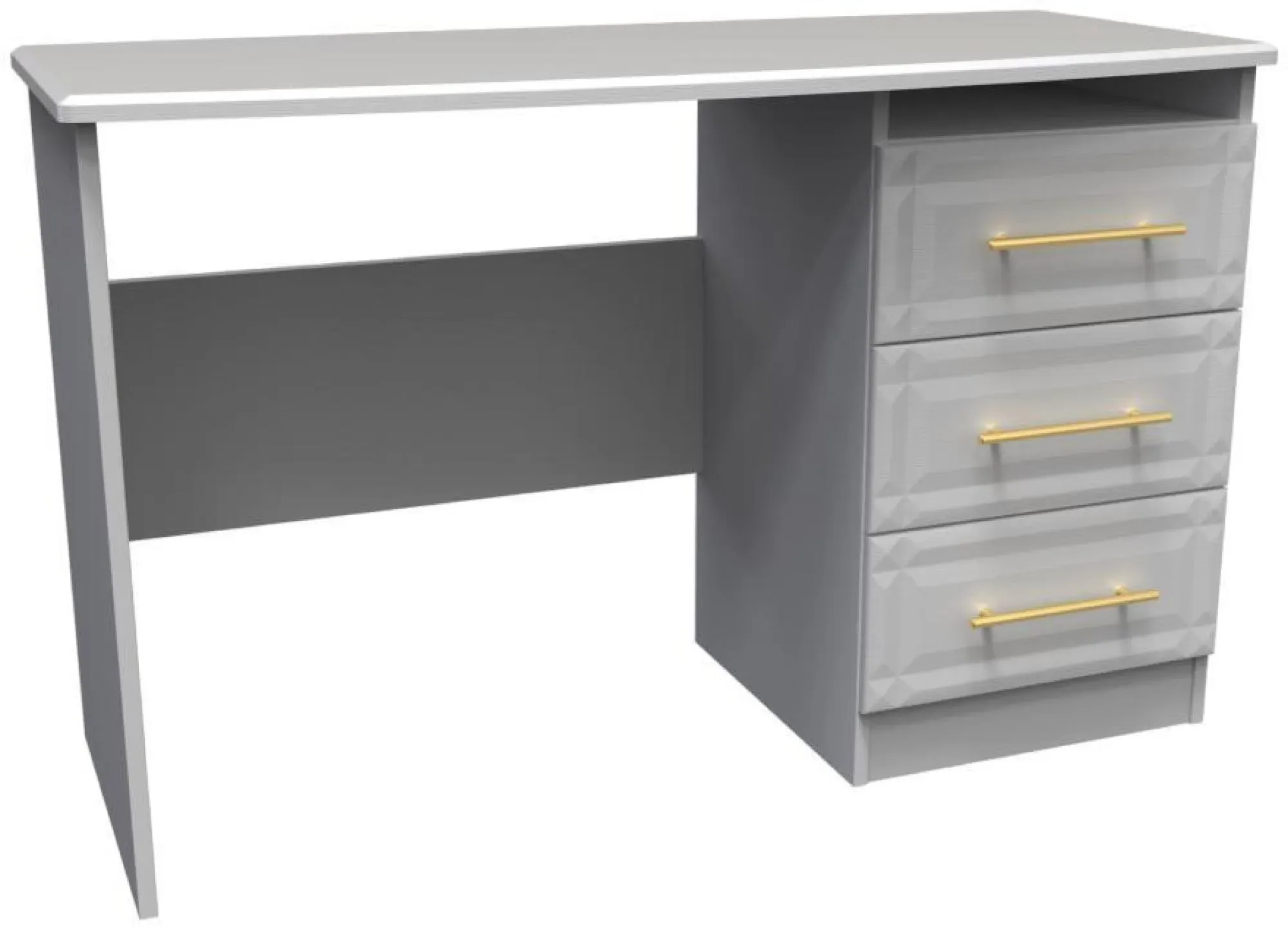 Faye 3 Drawer Desk - Grey Ash