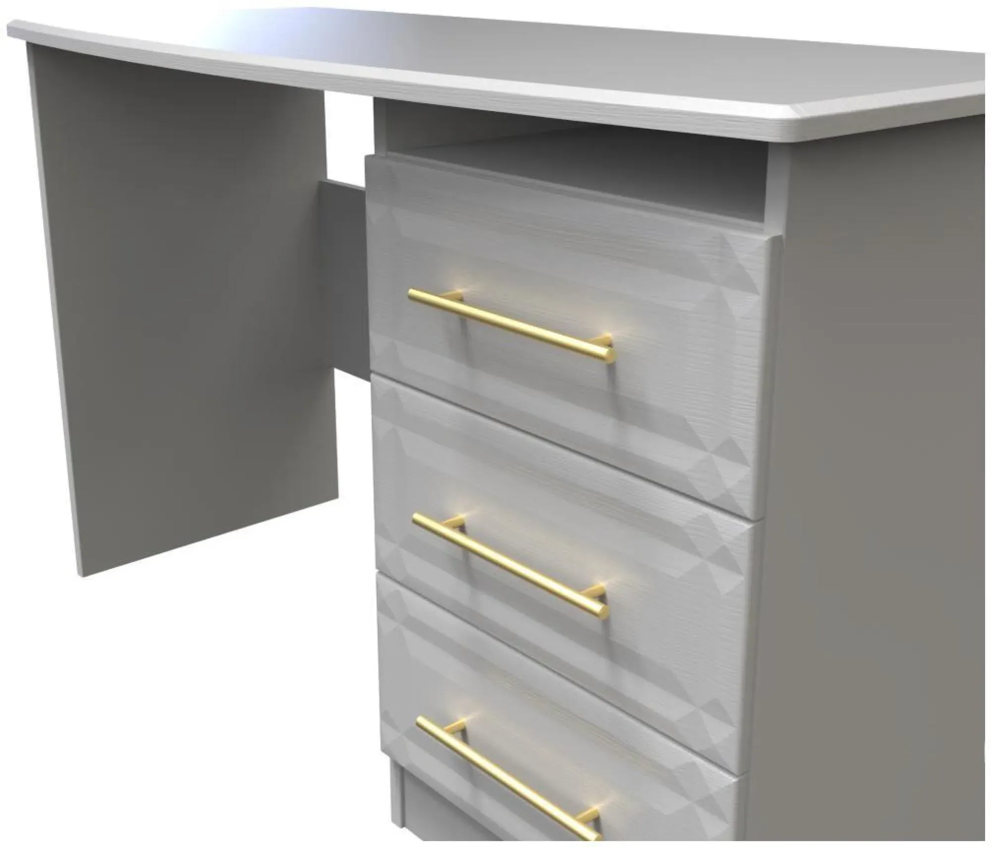 Faye 3 Drawer Desk - Grey Ash