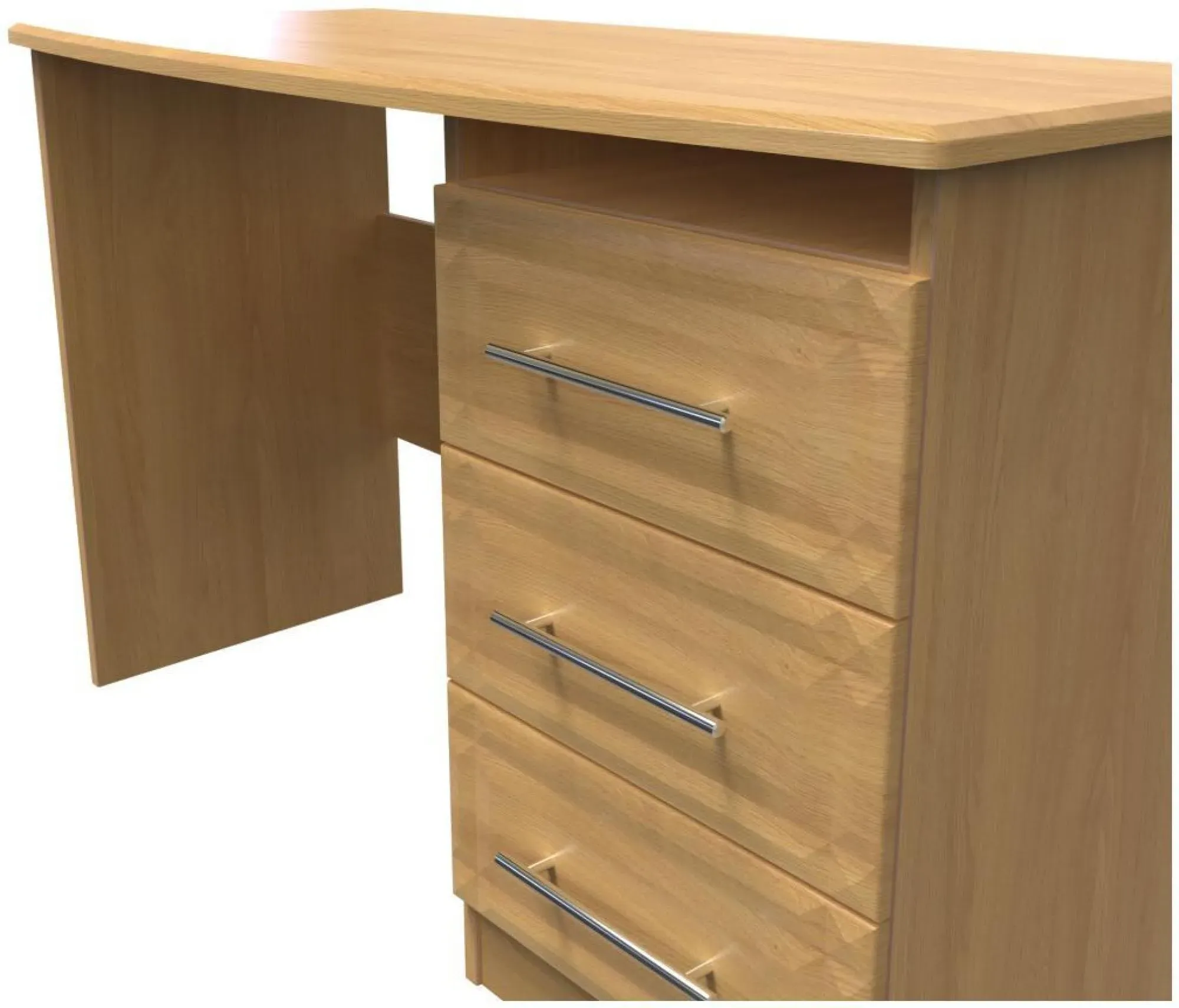 Faye 3 Drawer Desk - Oak