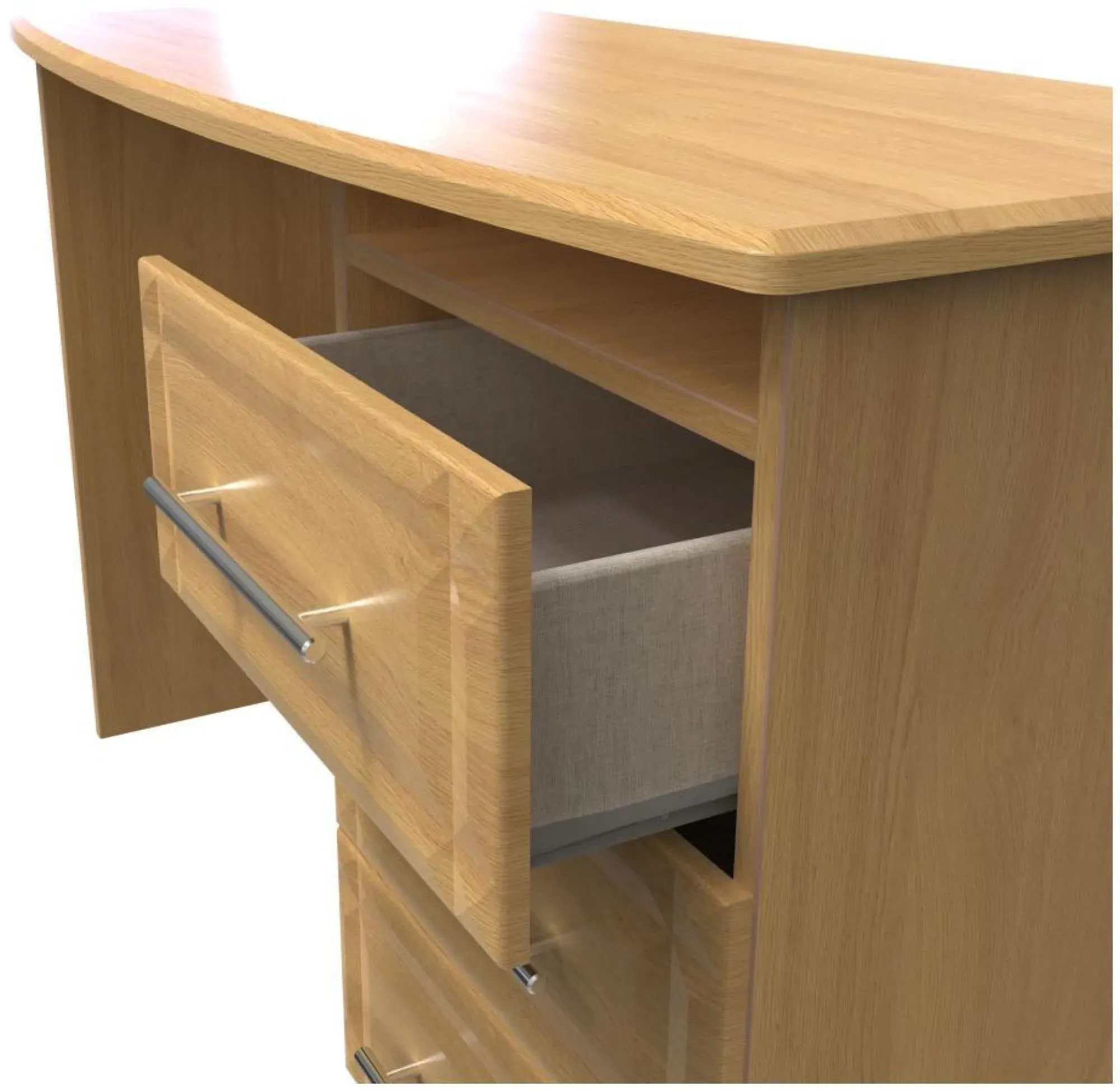 Faye 3 Drawer Desk - Oak