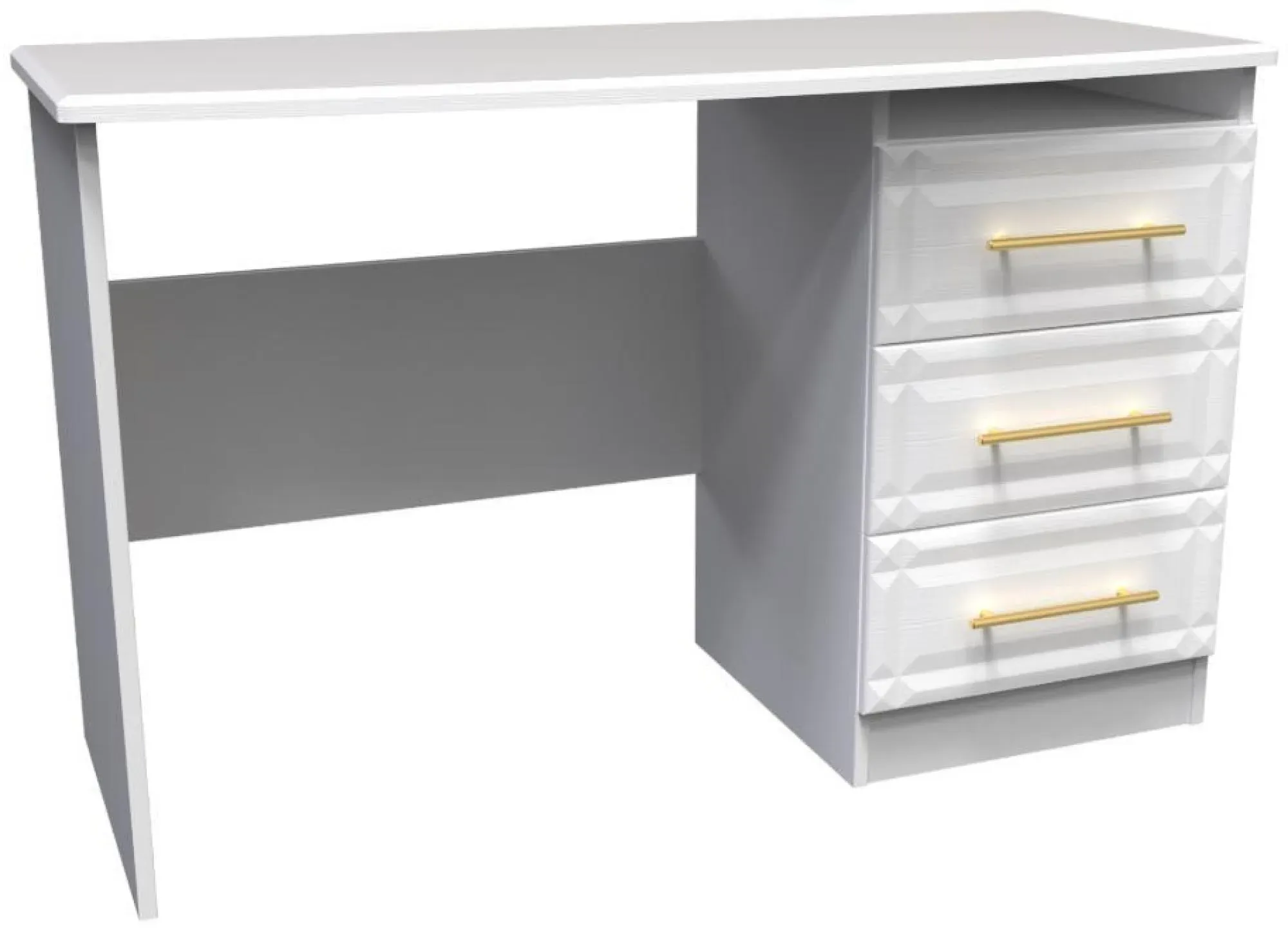 Faye 3 Drawer Desk - White Ash