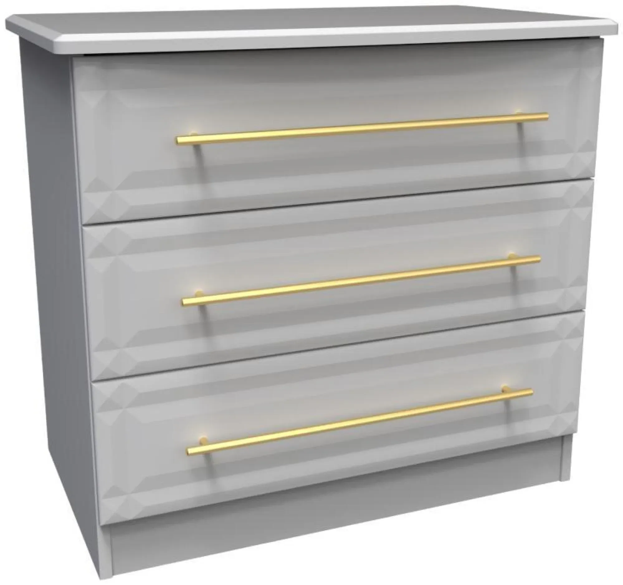 Faye 3 Drawer Small Chest - Grey
