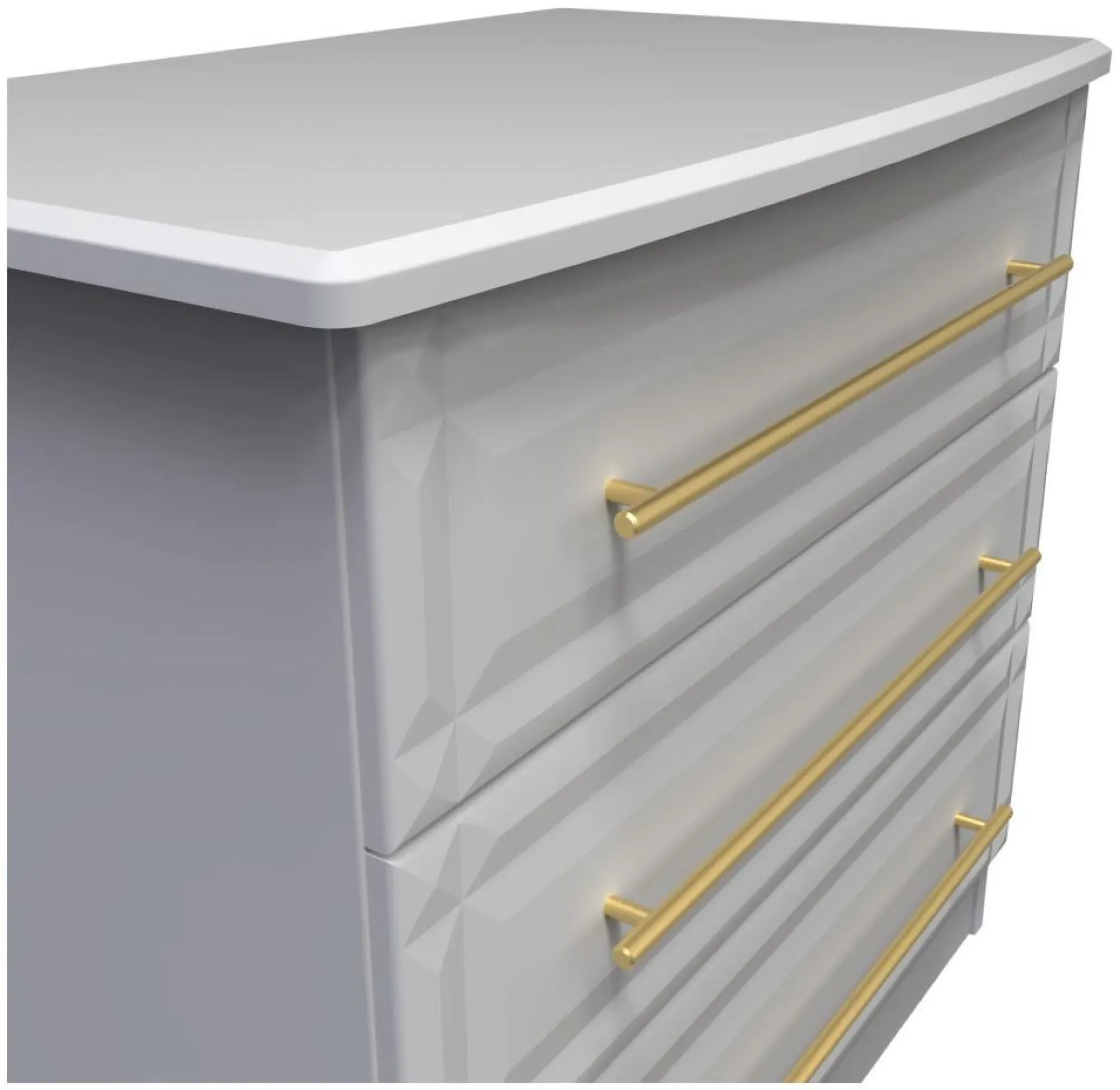 Faye 3 Drawer Small Chest - Grey
