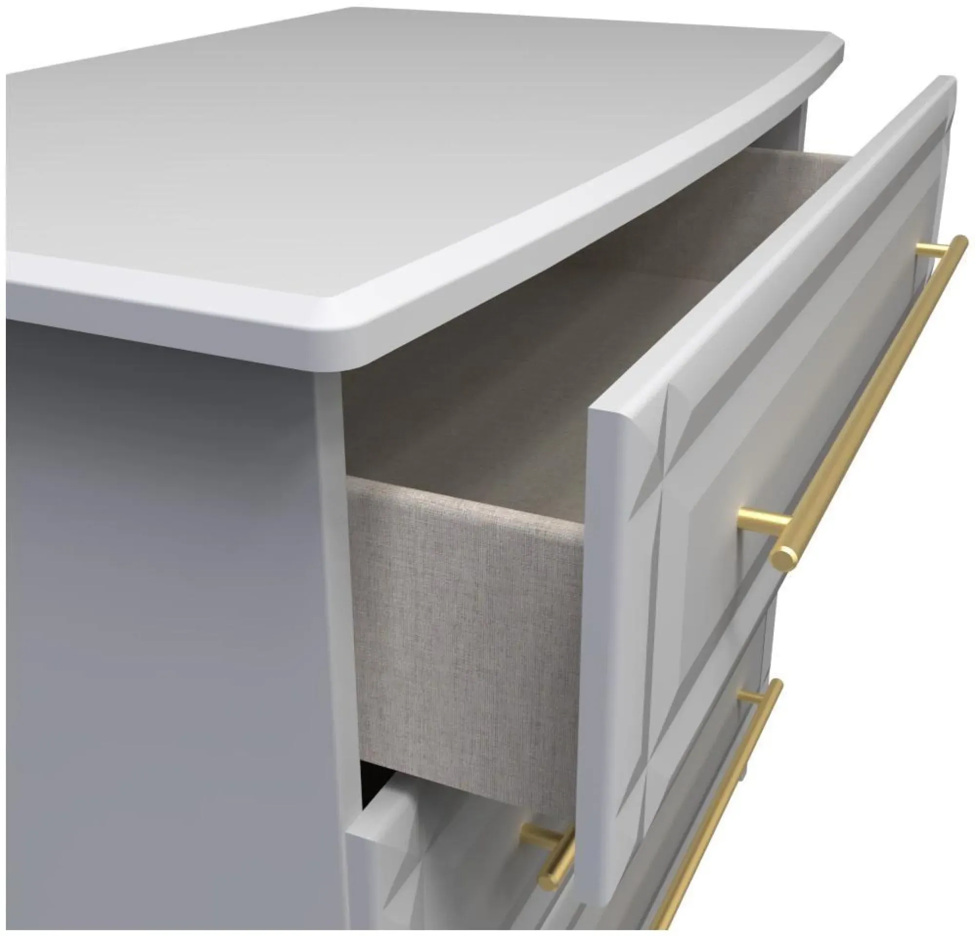 Faye 3 Drawer Small Chest - Grey