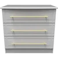 Faye 3 Drawer Small Chest - Grey
