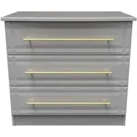 Faye 3 Drawer Small Chest - Grey Ash