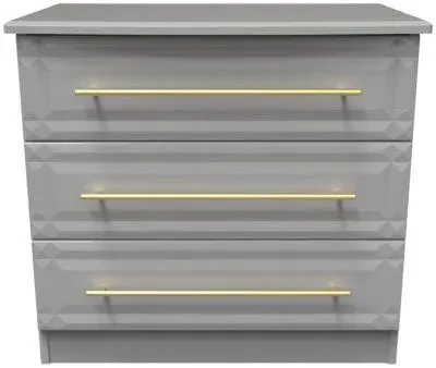 Faye 3 Drawer Small Chest - Grey Ash