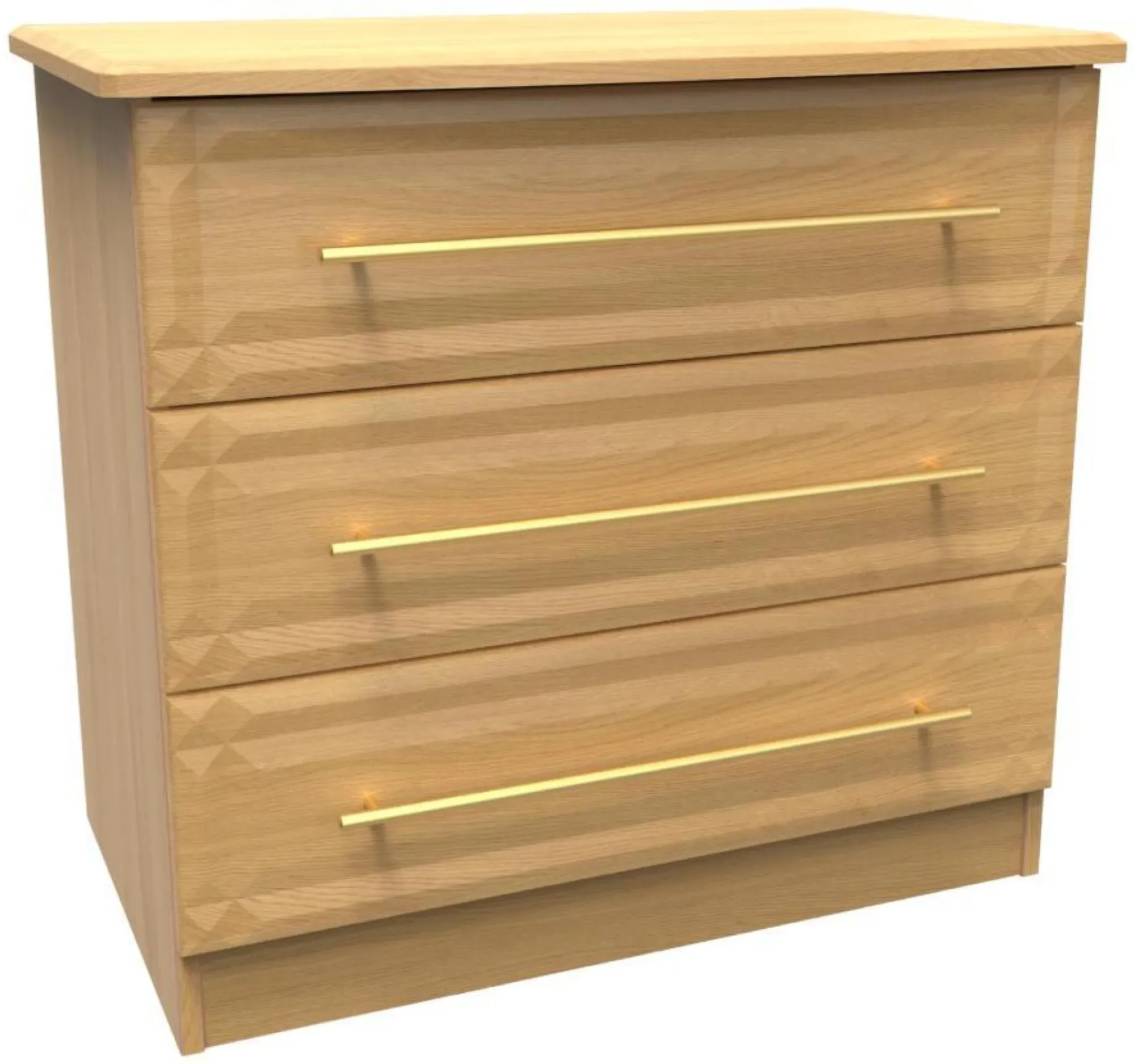 Faye 3 Drawer Small Chest - Oak