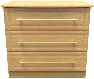 Faye 3 Drawer Small Chest - Oak