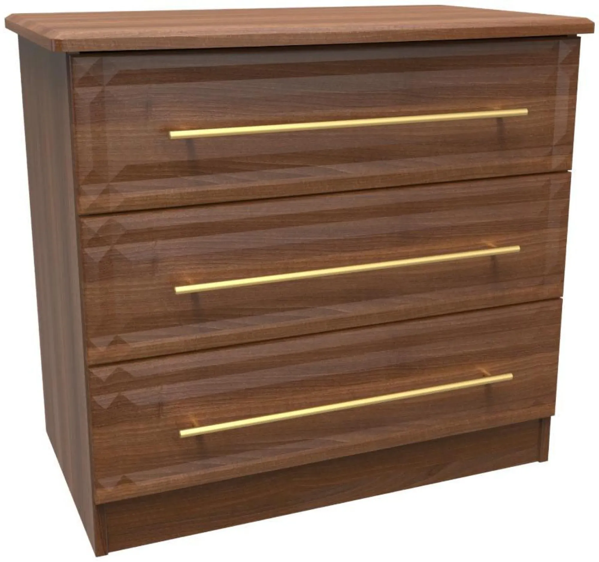 Faye 3 Drawer Small Chest - Walnut