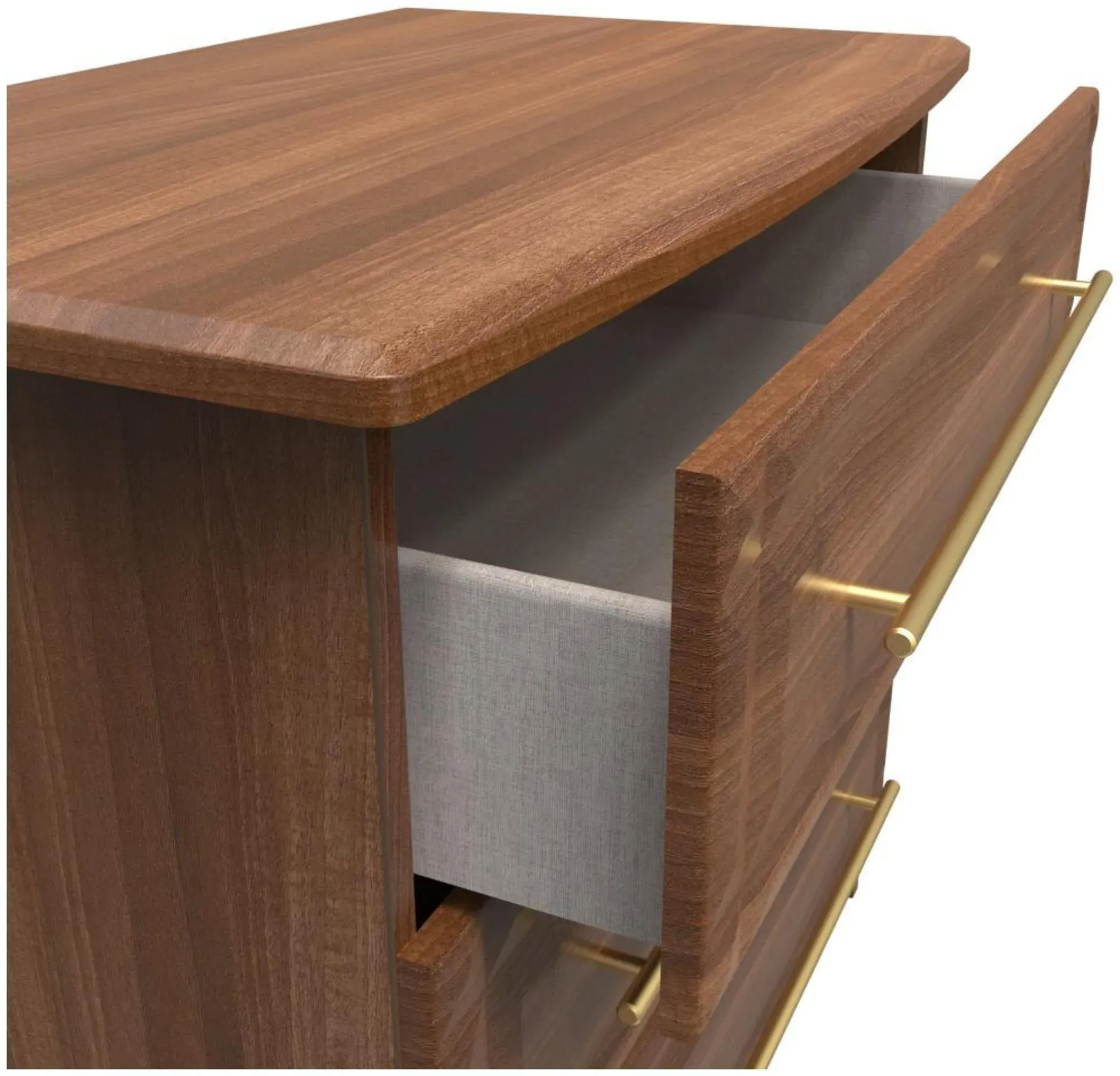 Faye 3 Drawer Small Chest - Walnut