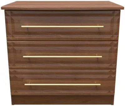 Faye 3 Drawer Small Chest - Walnut