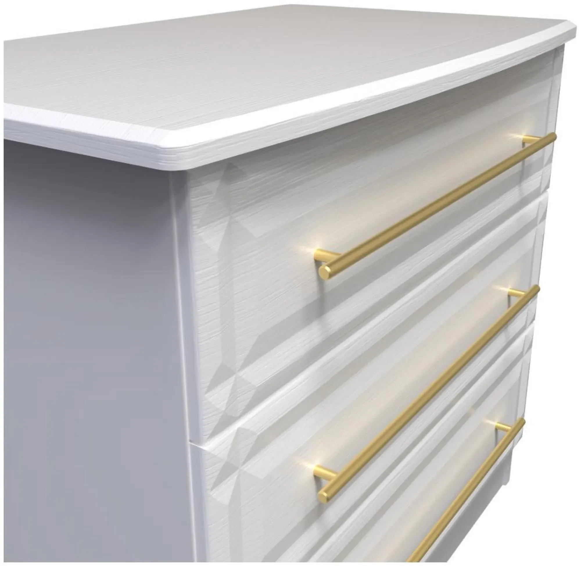 Faye 3 Drawer Small Chest - White