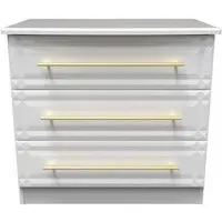 Faye 3 Drawer Small Chest - White