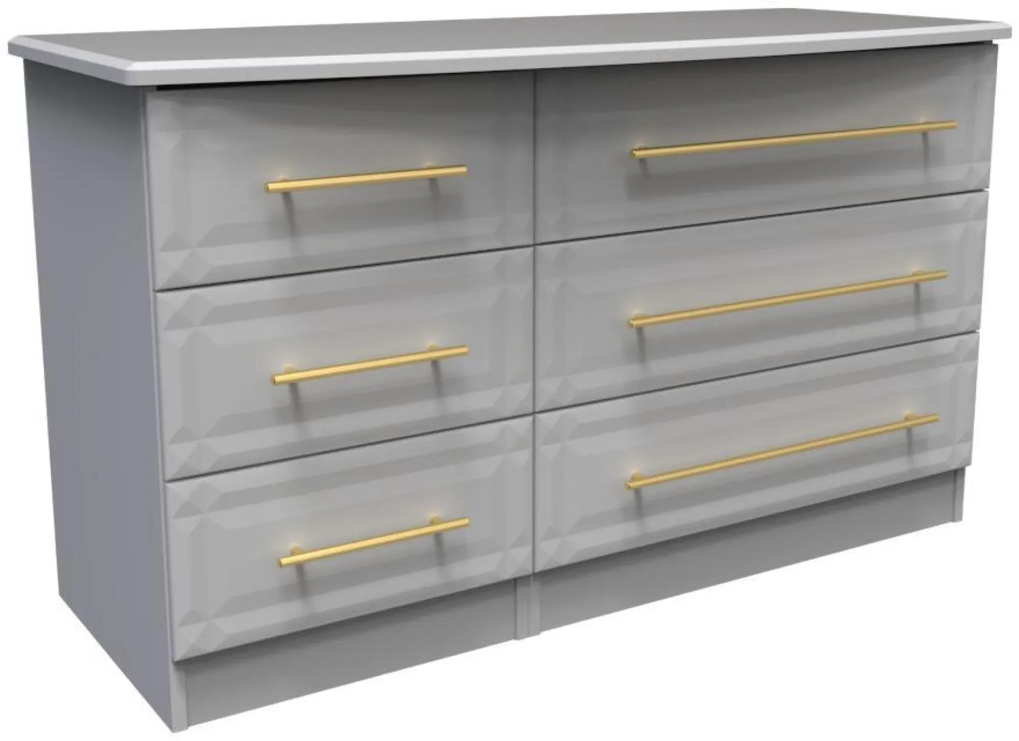 Faye 6 Drawer Midi Chest - Grey