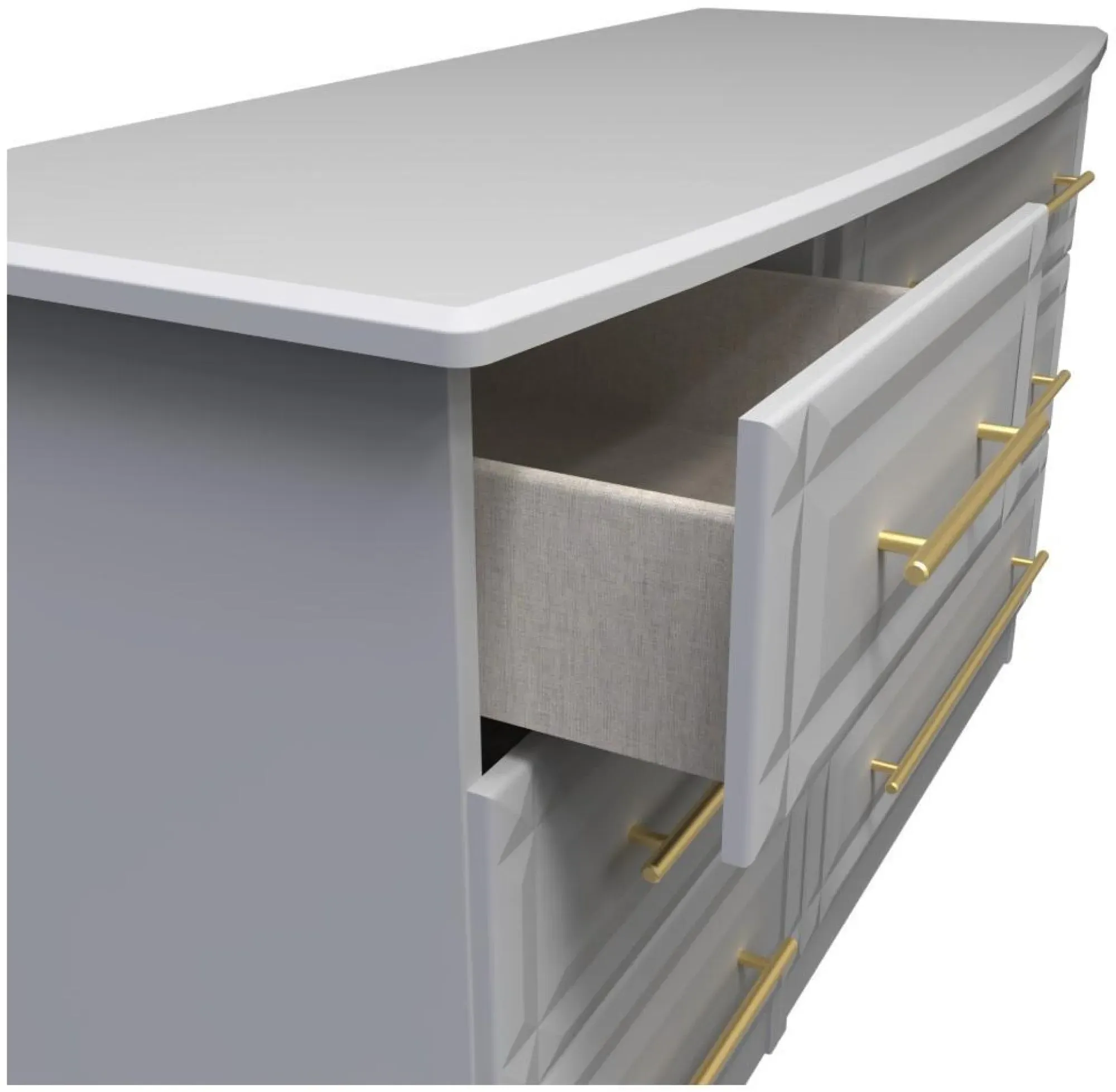 Faye 6 Drawer Midi Chest - Grey