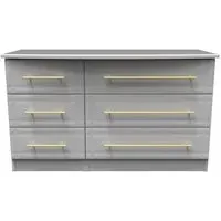 Faye 6 Drawer Midi Chest - Grey
