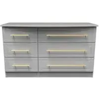 Faye 6 Drawer Midi Dresser - Grey Ash