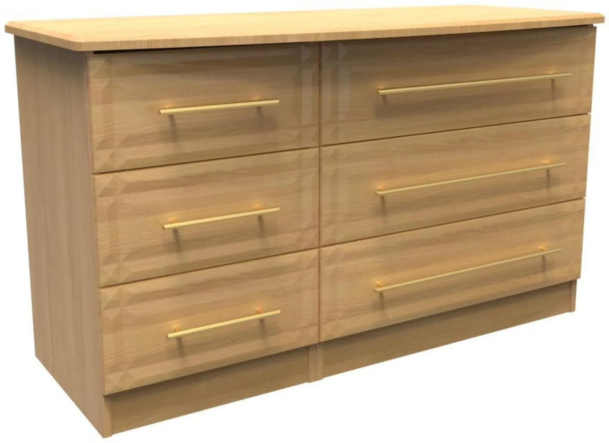 Faye 6 Drawer Midi Dresser - Oak