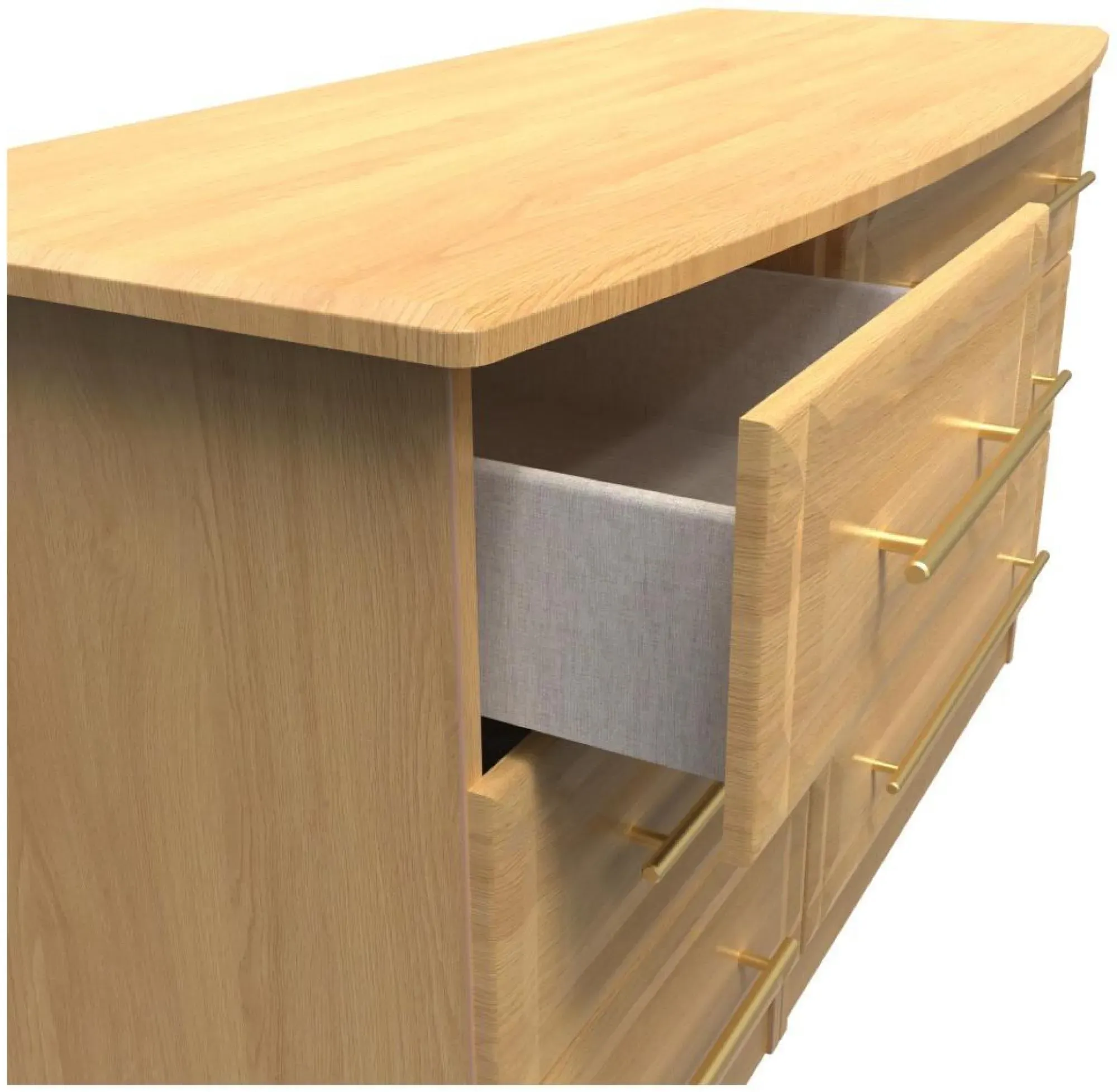 Faye 6 Drawer Midi Dresser - Oak