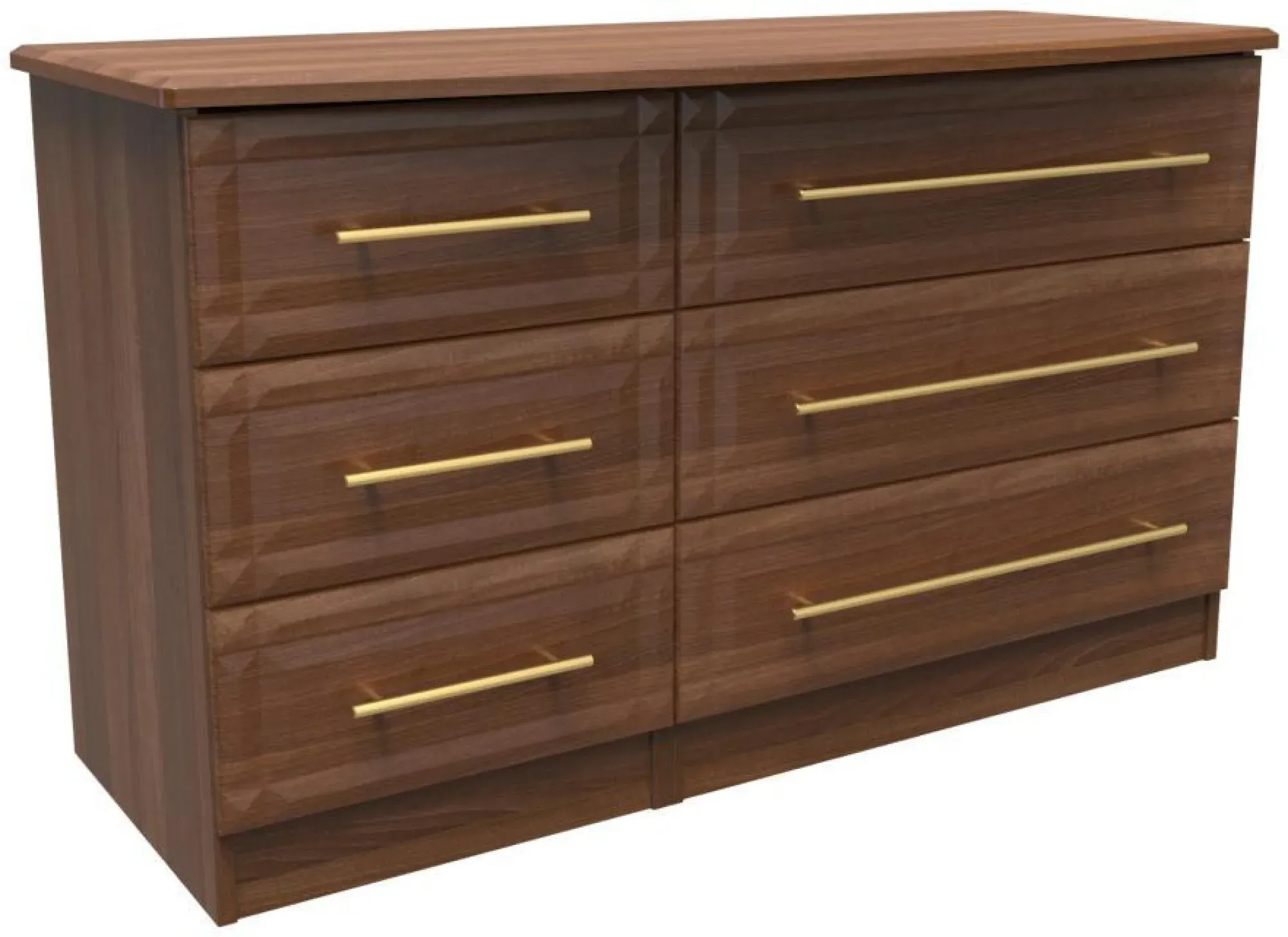 Faye 6 Drawer Midi Dresser - Walnut